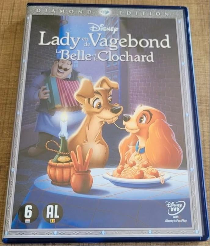 Lady en de Vagebond - Disney, Cd's en Dvd's, Tekenfilm, Amerikaans, Ophalen of Verzenden, Zo goed als nieuw