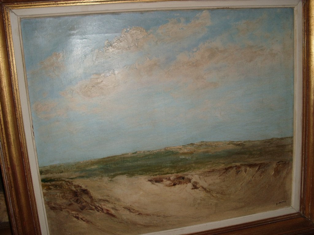schilderij getekend  gustaaf buffel, Antiek en Kunst, Ophalen, Maritiem / water, Doek, Gesigneerd