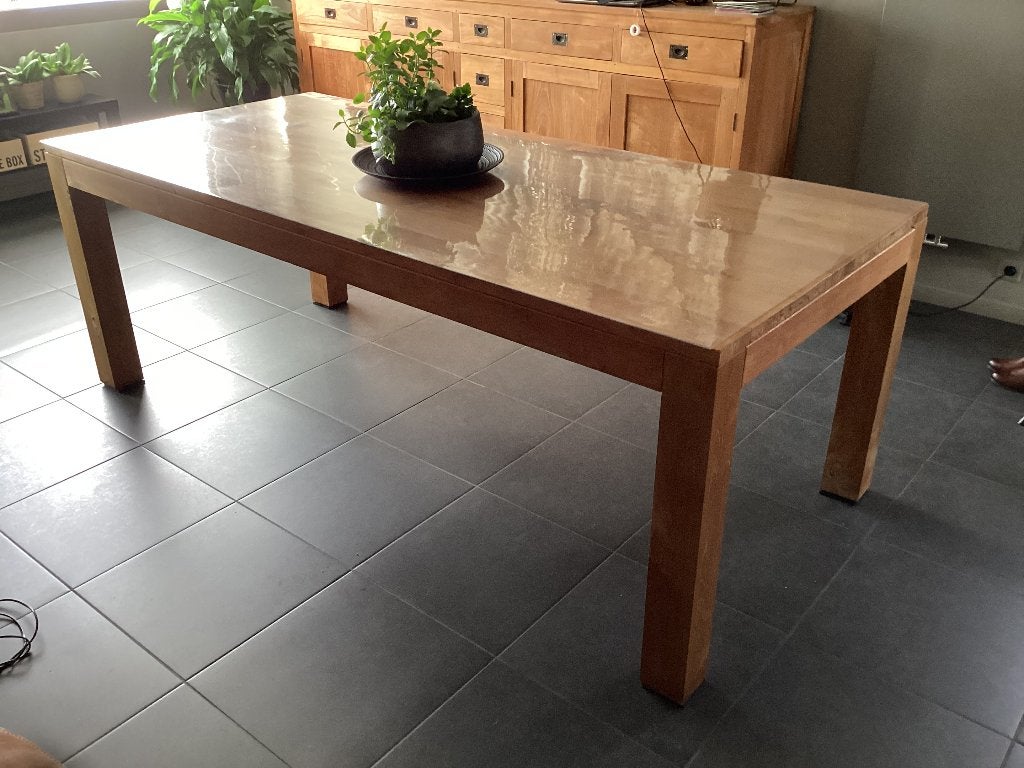 Tafel teak 2m20 op 1m, Ophalen, Gebruikt, 100 tot 150 cm, Teakhout
