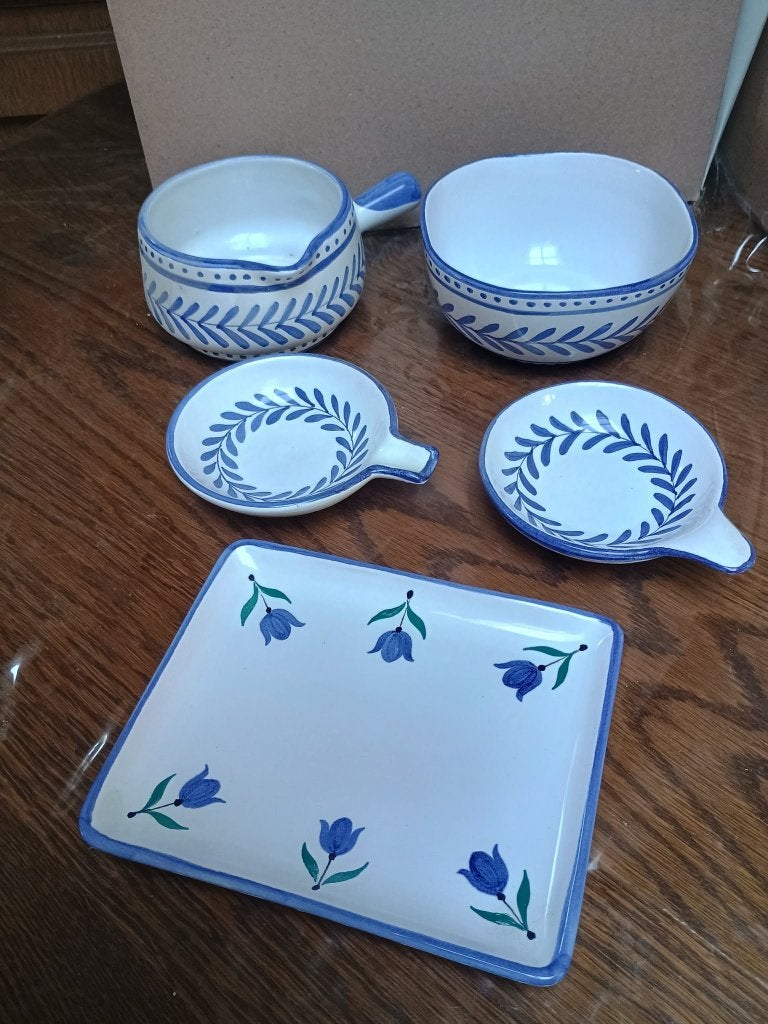 Céramique Poterie du Donjon Sars-la-Bruyère - Décor bleu, Ophalen