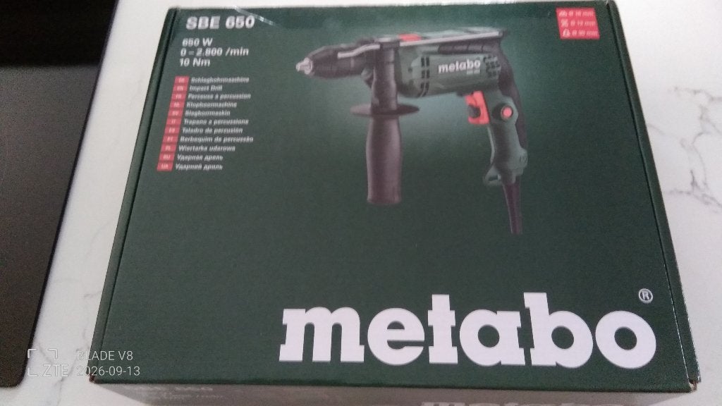 Perceuse à percussion Metabo SBE 650W neuve, Bricolage & Construction, Neuf, 600 watts ou plus, Enlèvement ou Envoi, Foreuse et Perceuse