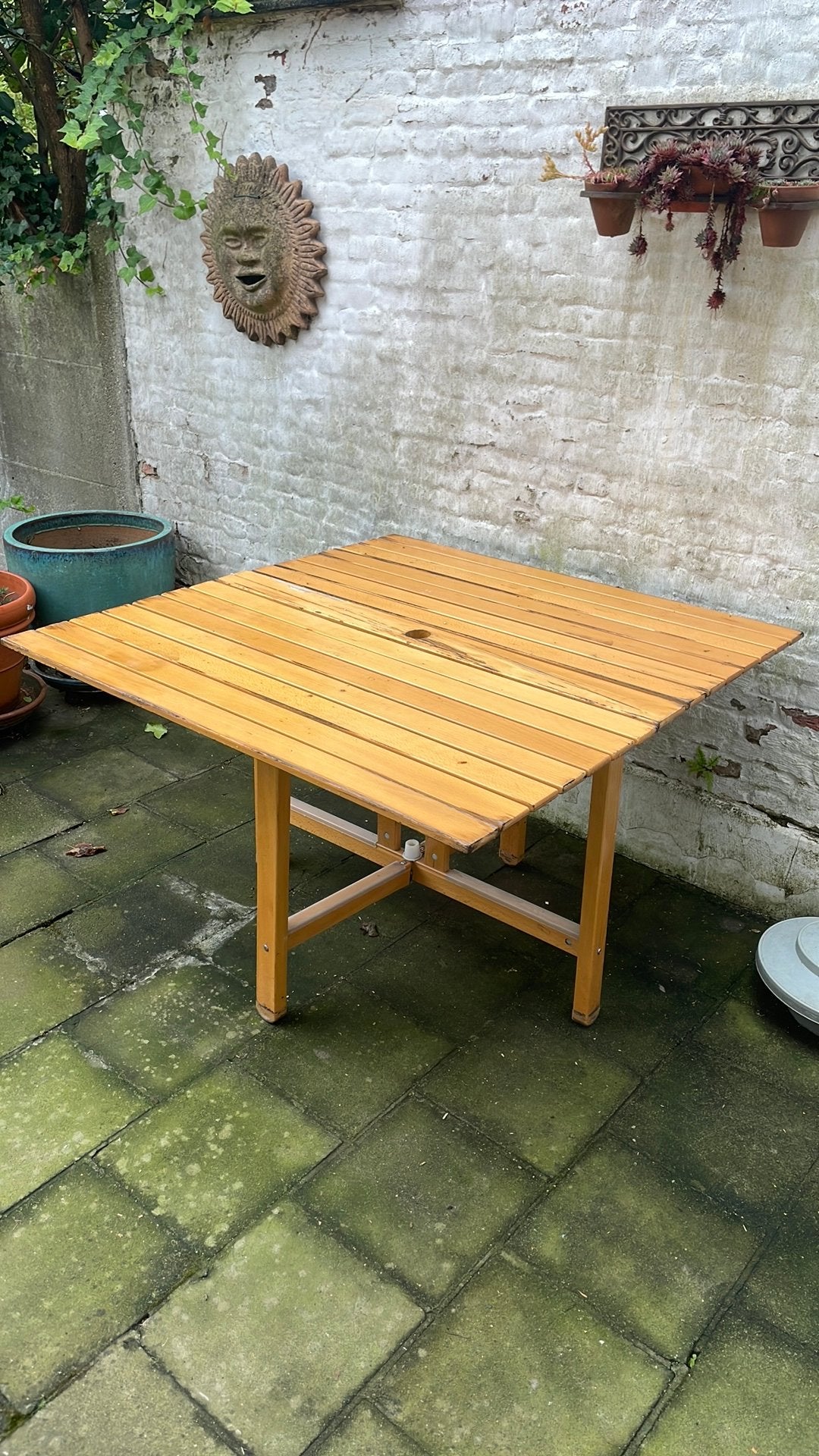 Opplooibare houten tafel, Ophalen, Gebruikt