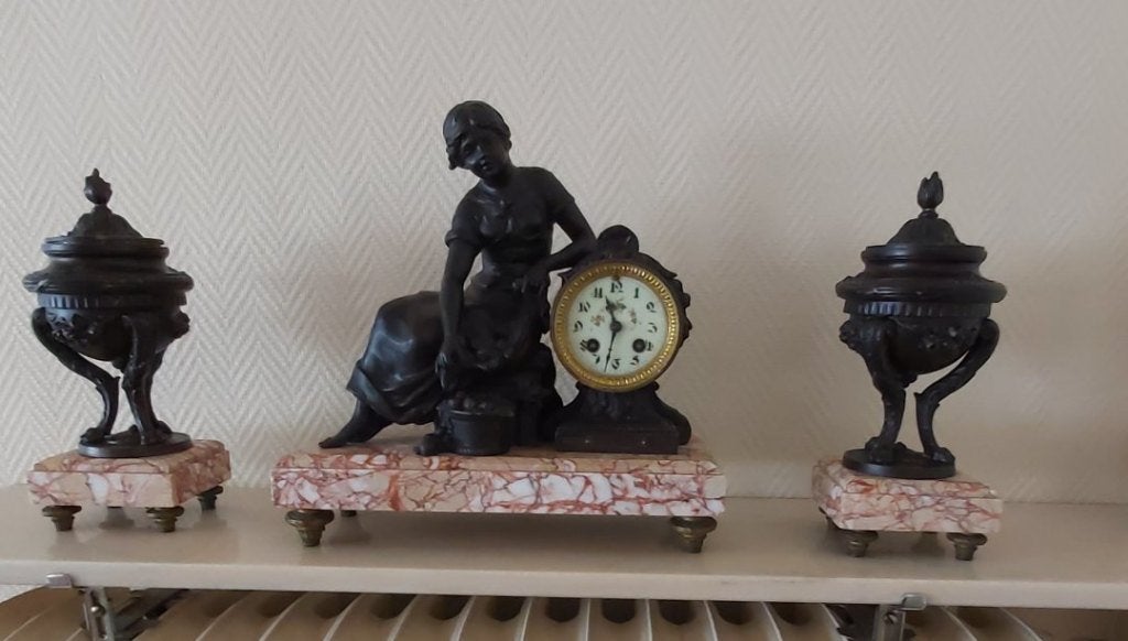 antieke Franse schouwklok, Antiek en Kunst, Ophalen