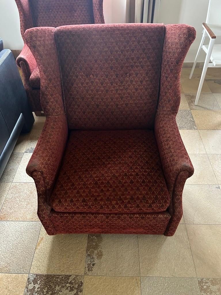 Retro fauteuil, Ophalen, Gebruikt, 75 tot 100 cm, Stof