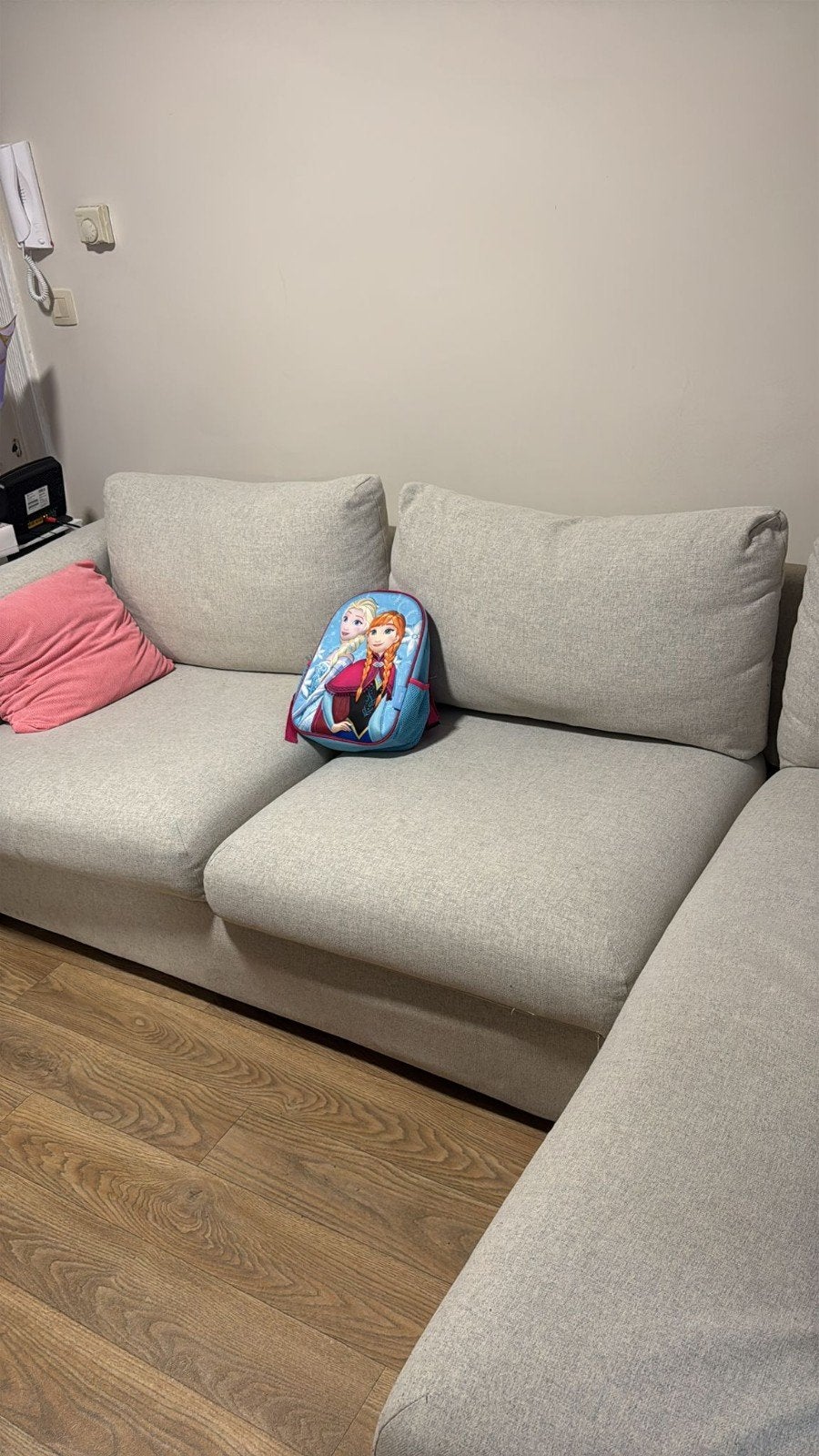CANAPÉ D’ANGLE CONVERTIBLE AVEC COFFRE DE RANGEMENT, Autres dimensions, Queen size, Beige, Enlèvement