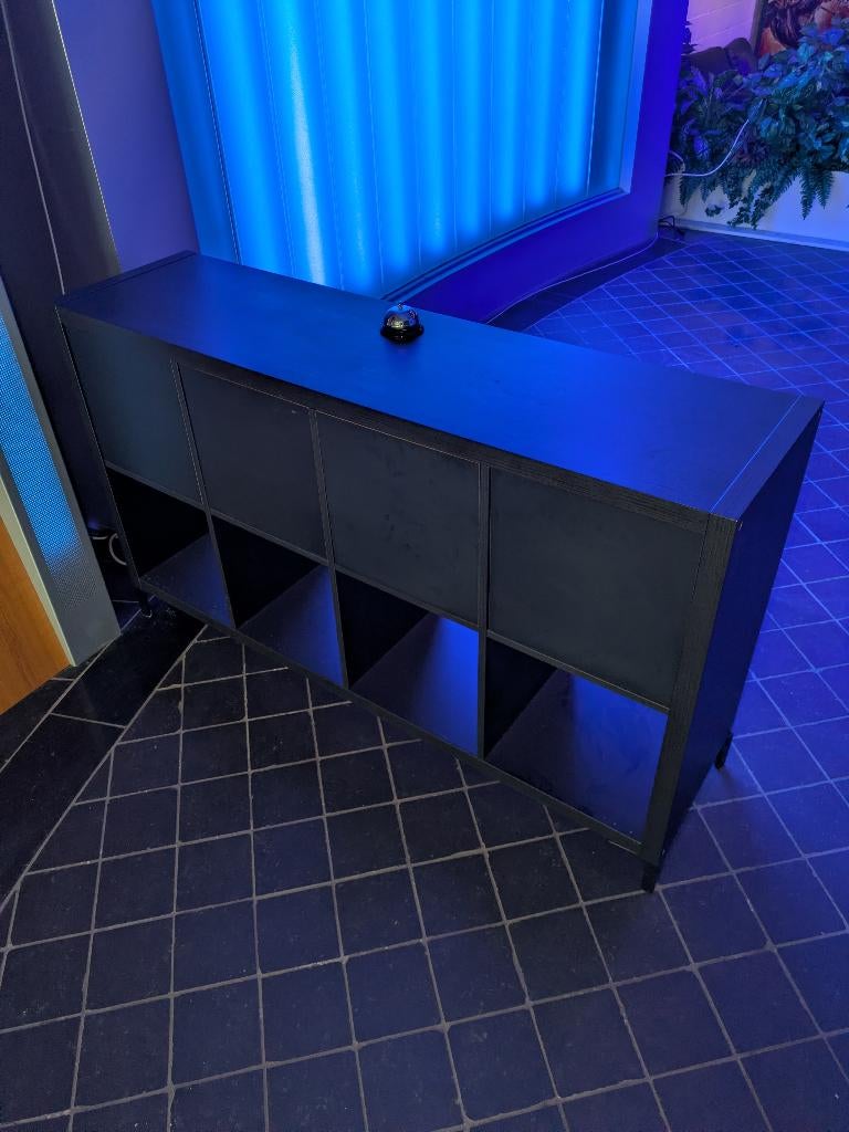Kast (Ikea KALLAX) met schuifjes en deurtjes, Ophalen, Overige materialen, Gebruikt, Minder dan 150 cm