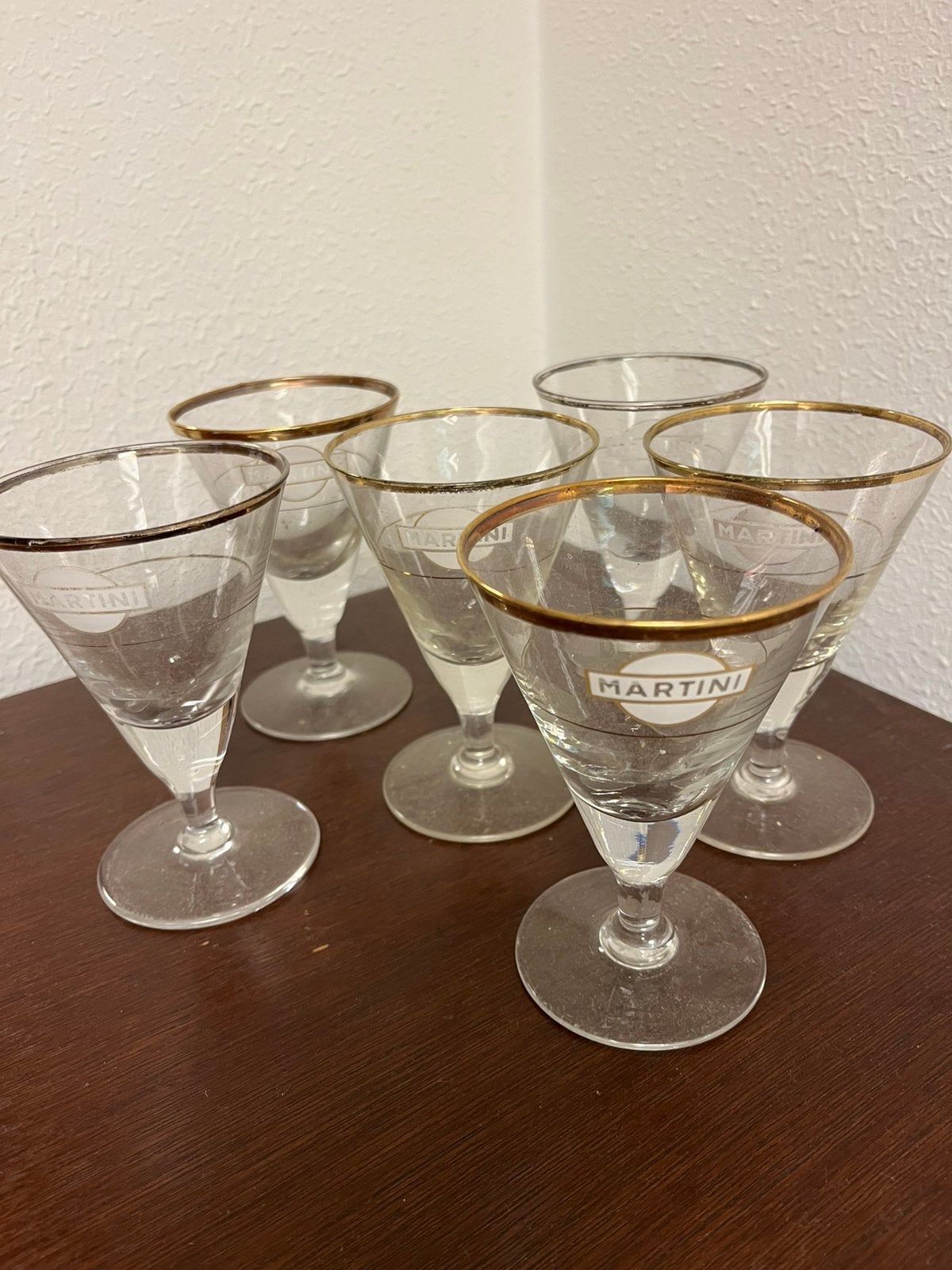 Vintage martini glazen 6 stuks, Ophalen, Zo goed als nieuw