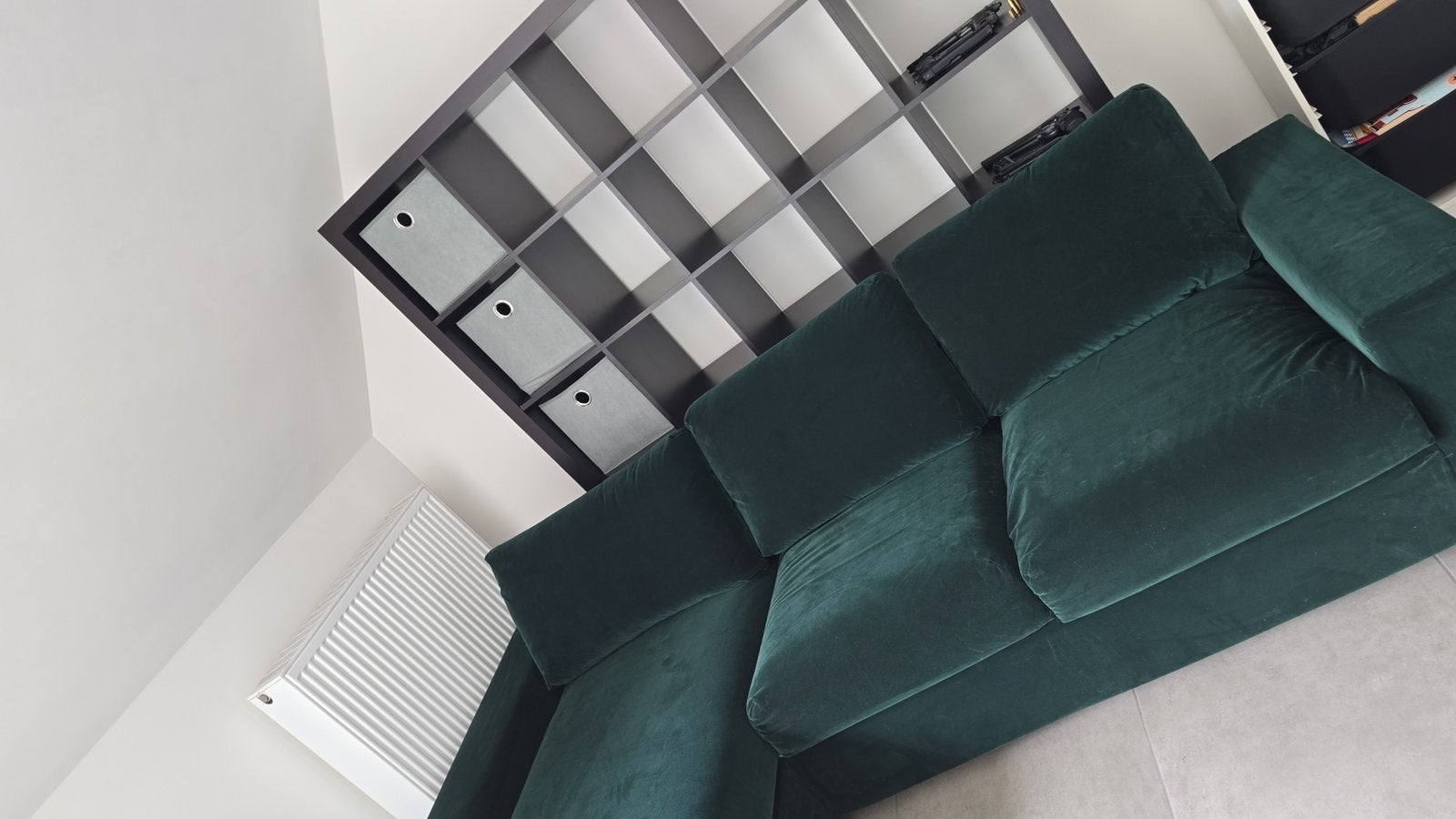 Groene fluwele zetel, Huis en Inrichting, Ophalen, 250 tot 300 cm, Hoekbank, Driepersoons