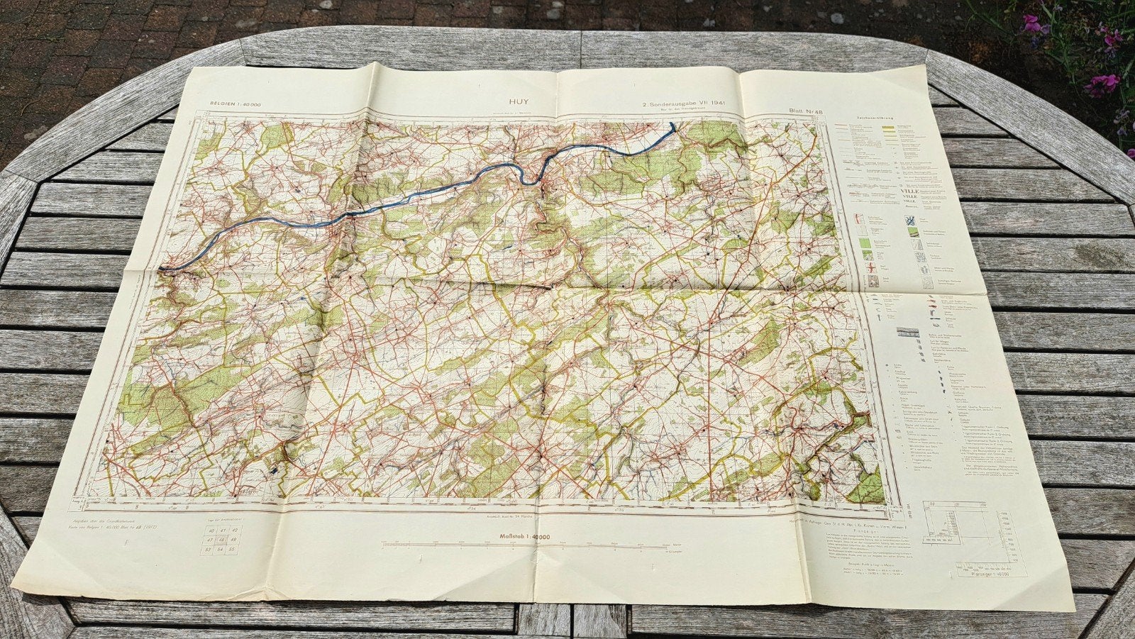 Carte Etat-Major allemande 1941 HUY HAVELANGE, Enlèvement ou Envoi