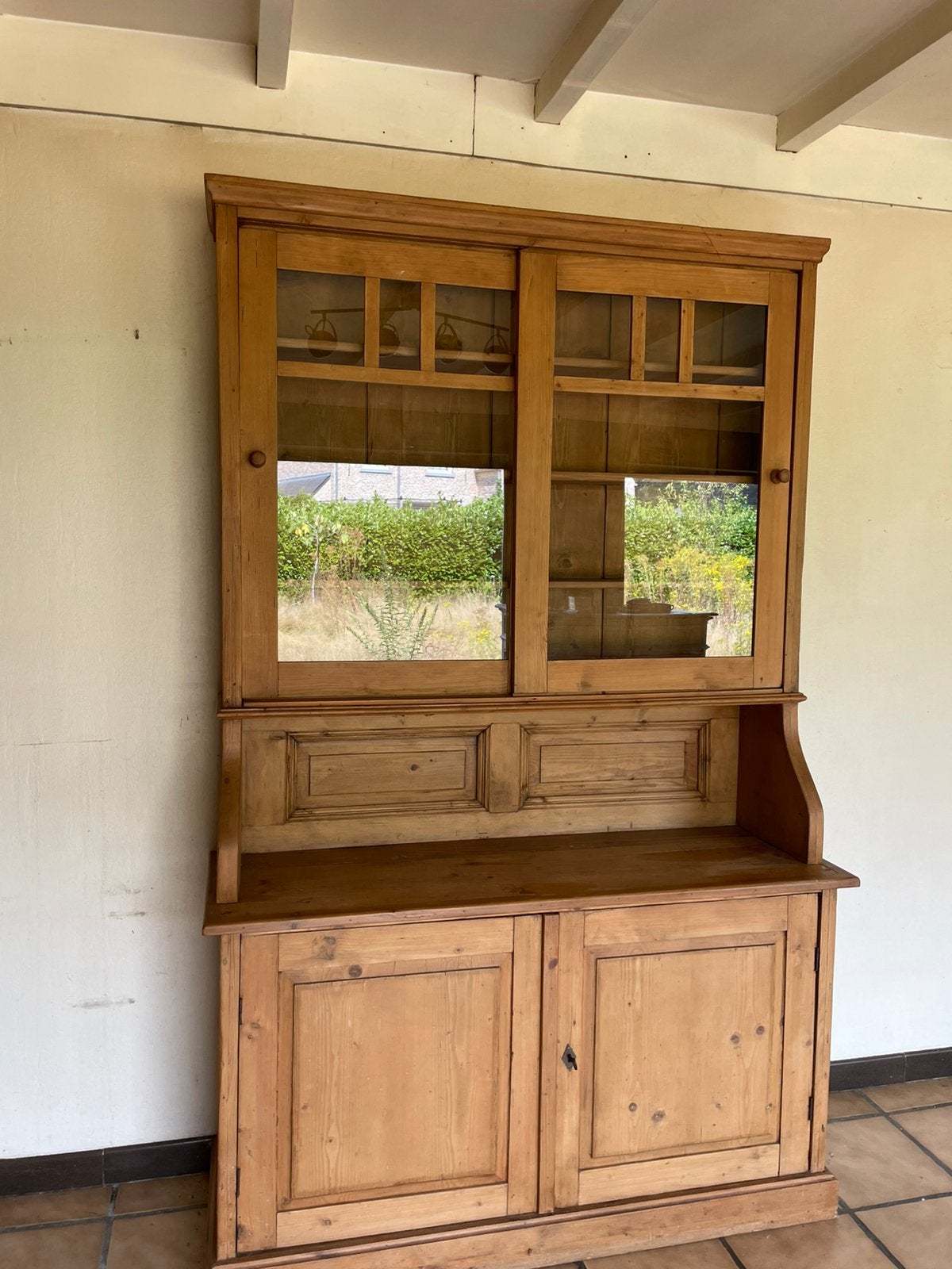 Houten vitrinekast, Huis en Inrichting, Ophalen, Gebruikt
