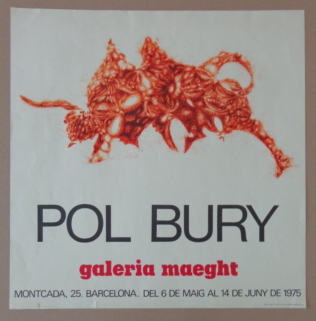 POL BURY / AFFICHE / LITHO-AFFICHE / 57x56cm GALERIA MAEGHT, Antiek en Kunst, Kunst | Litho's en Zeefdrukken, Gesigneerd, Ophalen of Verzenden