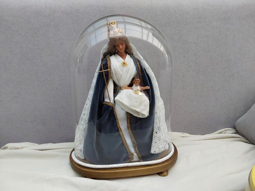 Maria met kind onder glazen stolp, Antiek en Kunst, Antiek | Religieuze voorwerpen, Ophalen