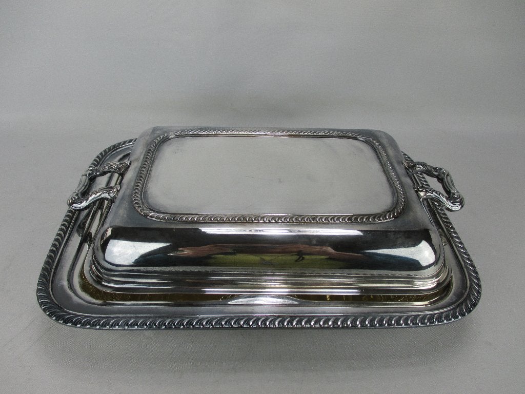 Zilver dubbele schaal met deksel, Ophalen of Verzenden, Zilver