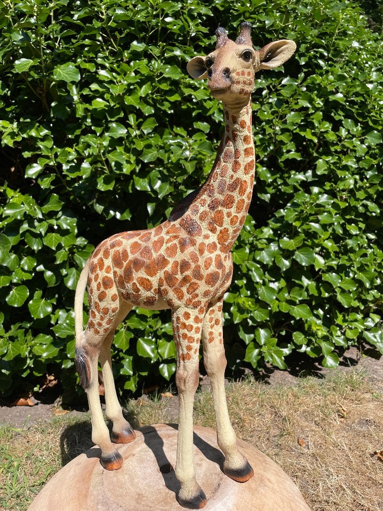 Girafe debout, jardin, salon, zoo 55cm, Enlèvement, Neuf, Synthétique, Animal