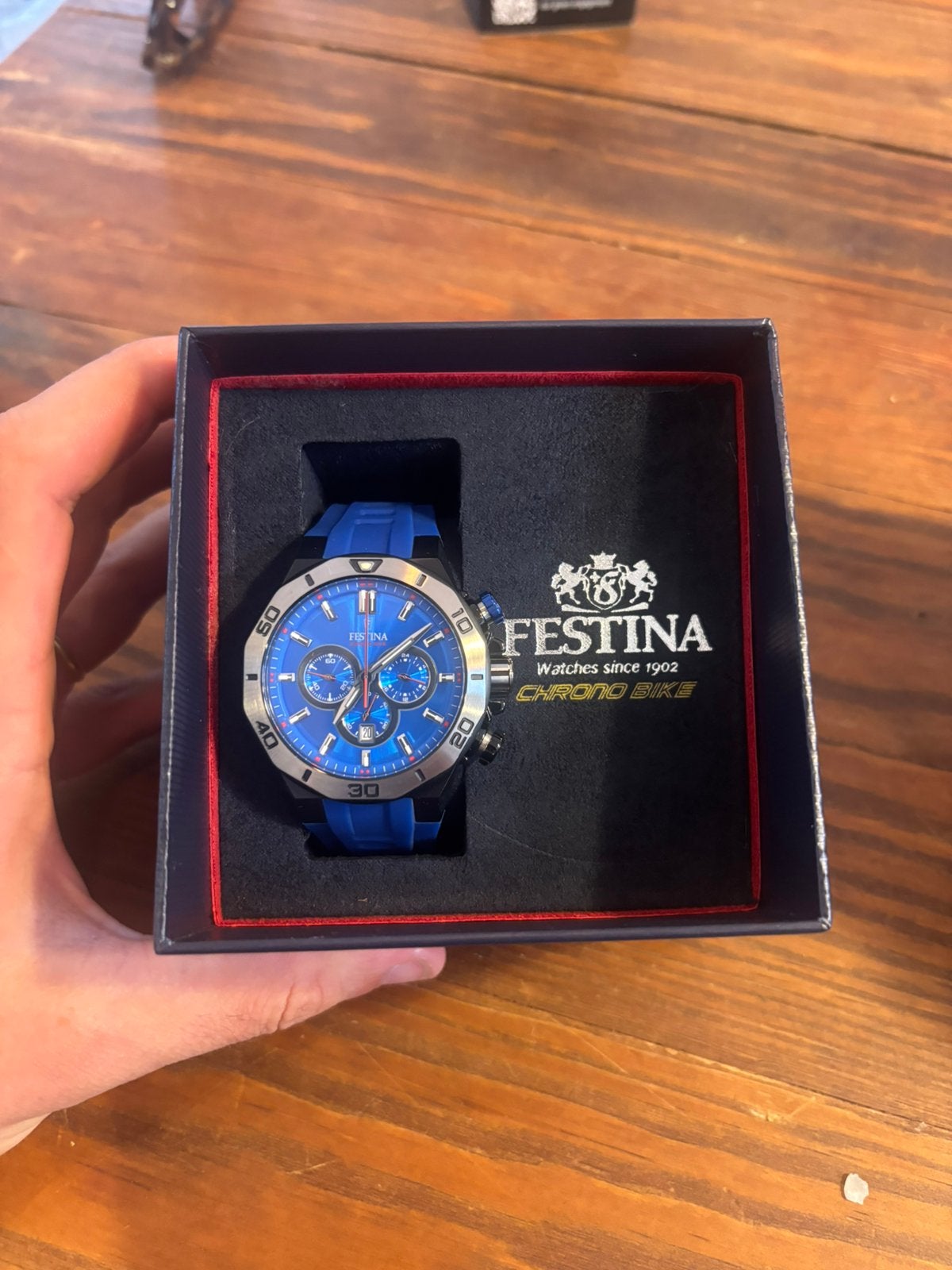 Montre Festina Chrono Bike F20450 – bleue avec boîte, Enlèvement, Comme neuf, Acier, Acier