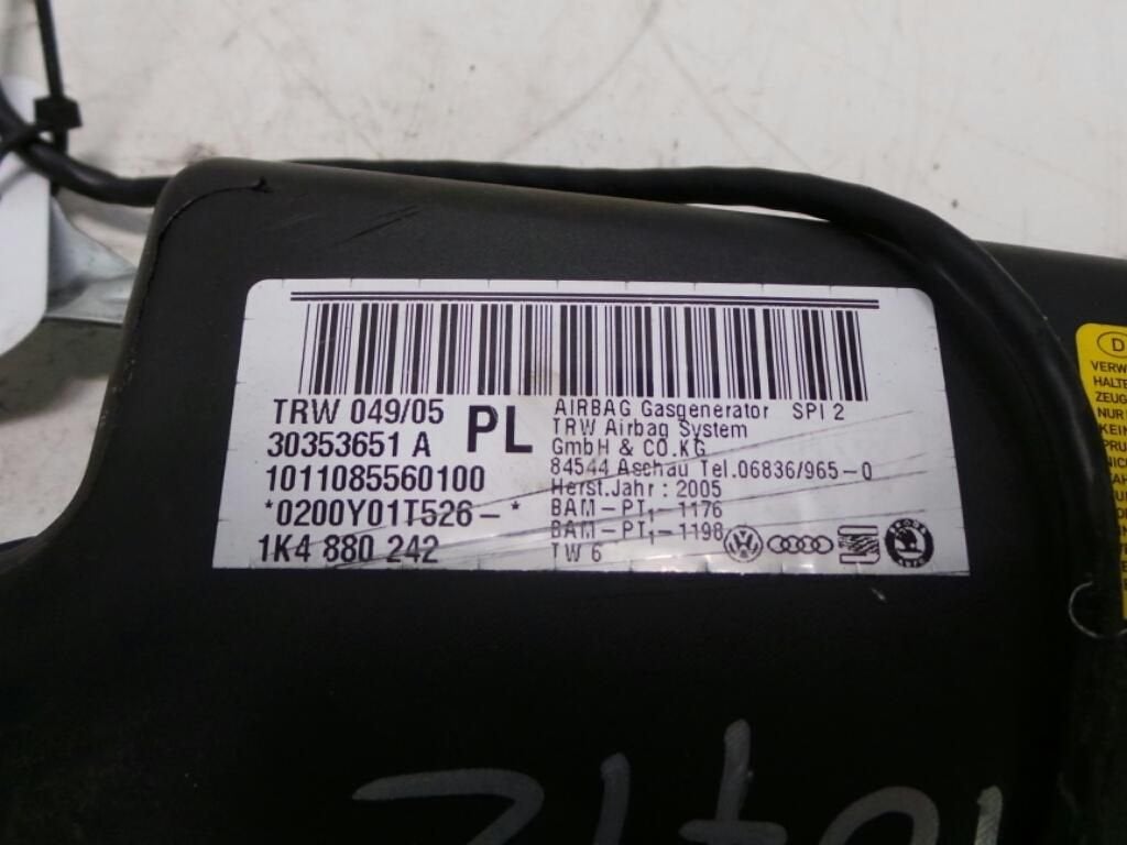 VOLKSWAGEN GOLF PLUS AIRBAG RECHTS 2005, Auto-onderdelen, Ophalen of Verzenden, Gebruikt, Stiba lid