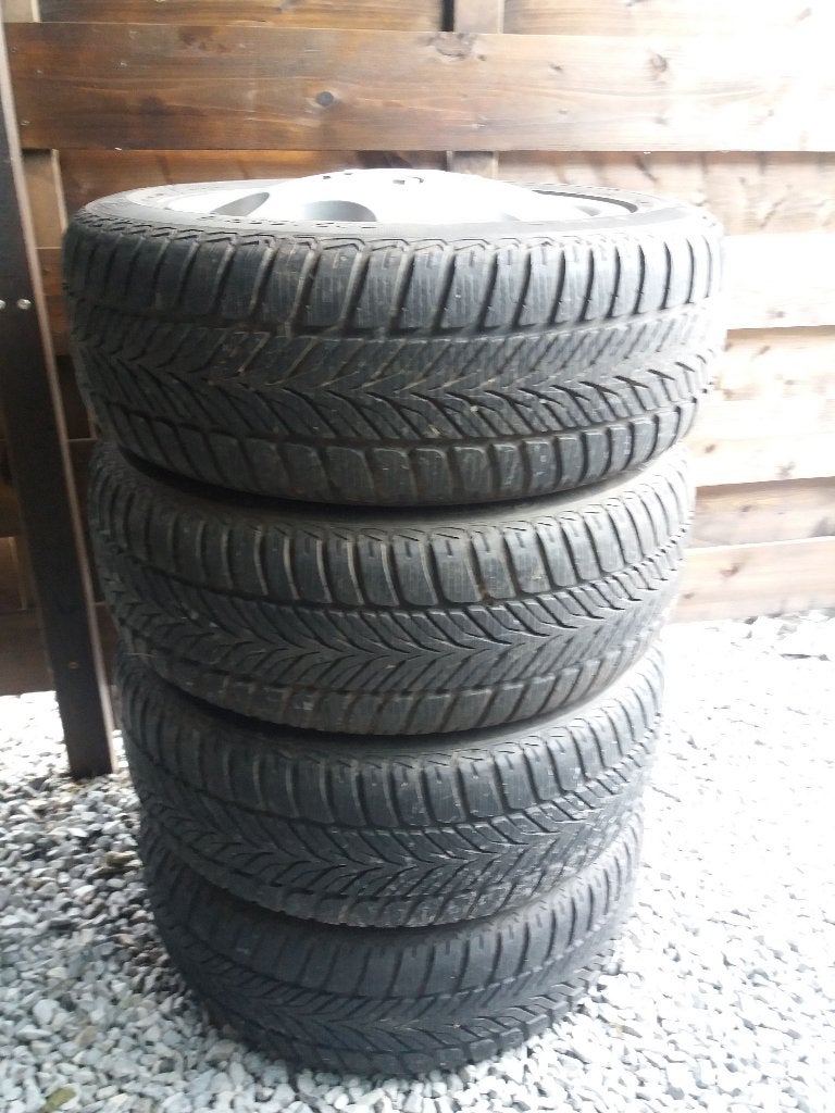 4 jantes 5x108 avec pneus hiver en 205/55 R16., Pneus hiver, 16 pouces, Véhicule de tourisme, 205 mm