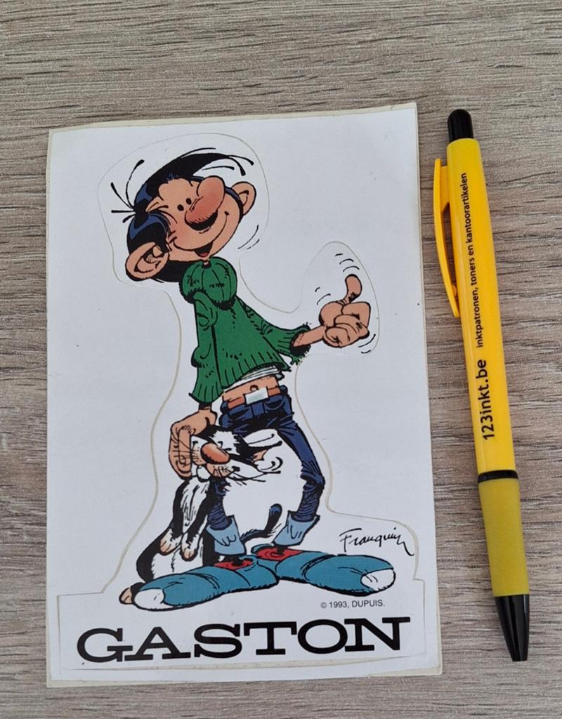 Vintage sticker stripfiguur Guust Flater Gaston Lagaffe, Ophalen of Verzenden, Zo goed als nieuw, Strip of Tekenfilm