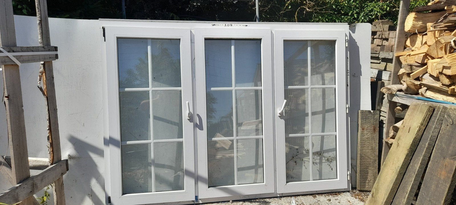 châssi pvc double vitrage 3 ouvrants avec croisillons, Enlèvement