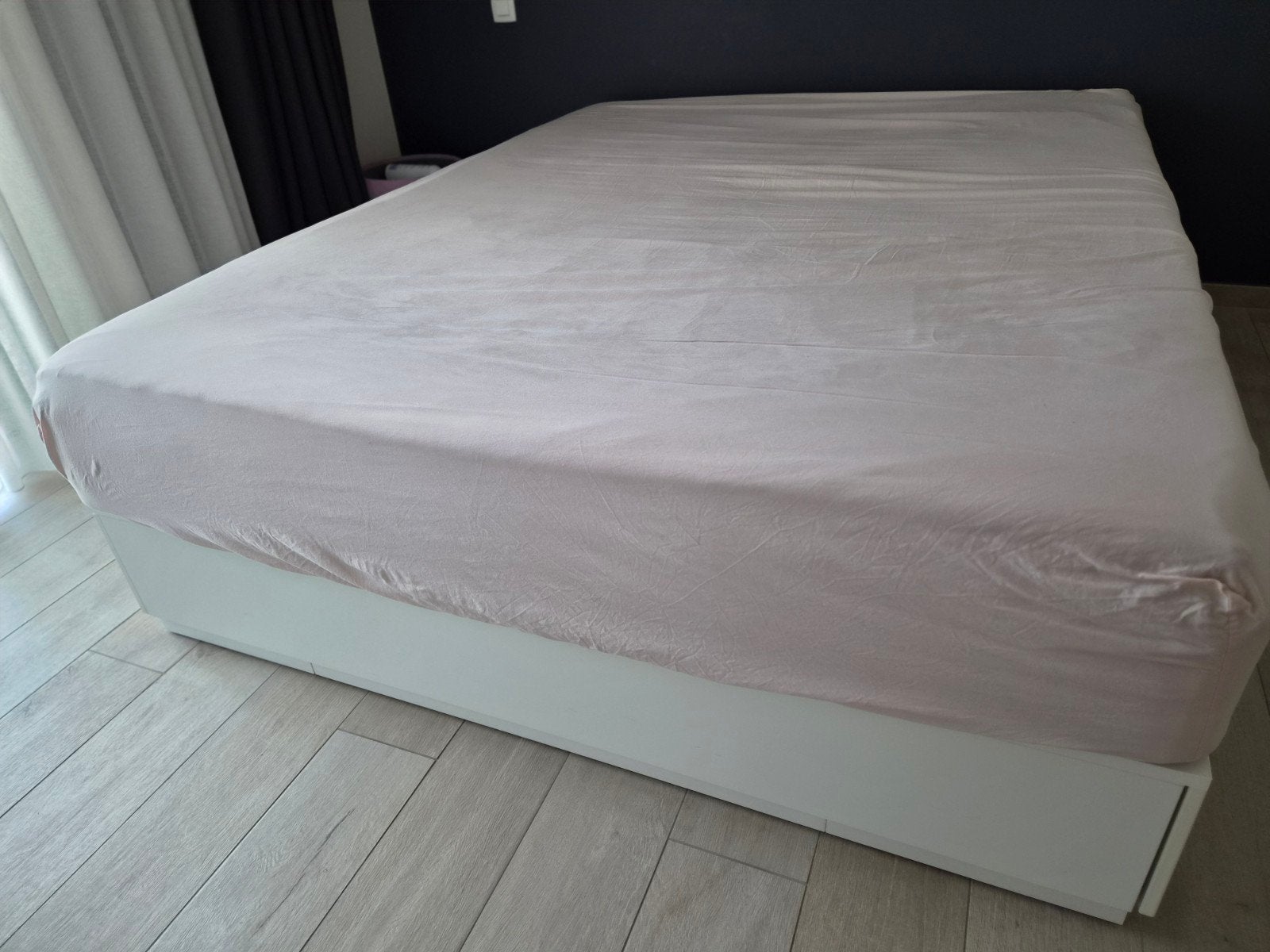 NORDLI Cadre lit avec rangement, blanc  160x200 cm, Enlèvement, Blanc