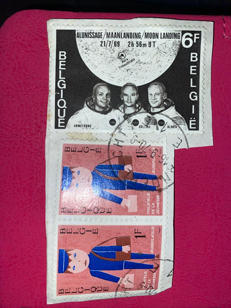 België 6F 1969 Armstrong Collins Aldrin Moon Landing, Frankeerzegel, Gestempeld, Gestempeld, Verzenden