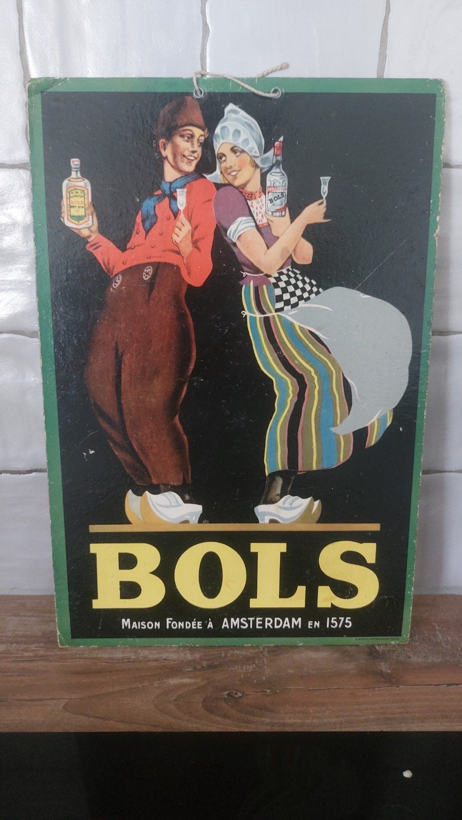 Oude originele Bols jenever reclame, Collections, Marques & Objets publicitaires, Panneau publicitaire, Enlèvement