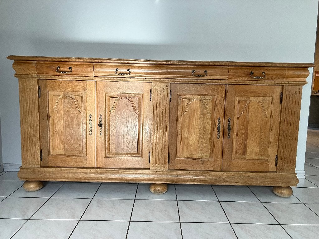 Eiken dressoir, Huis en Inrichting, Kasten | Dressoirs, Gebruikt, 200 cm of meer, 50 tot 75 cm, Met lade(s), Met deur(en), Met plank(en)