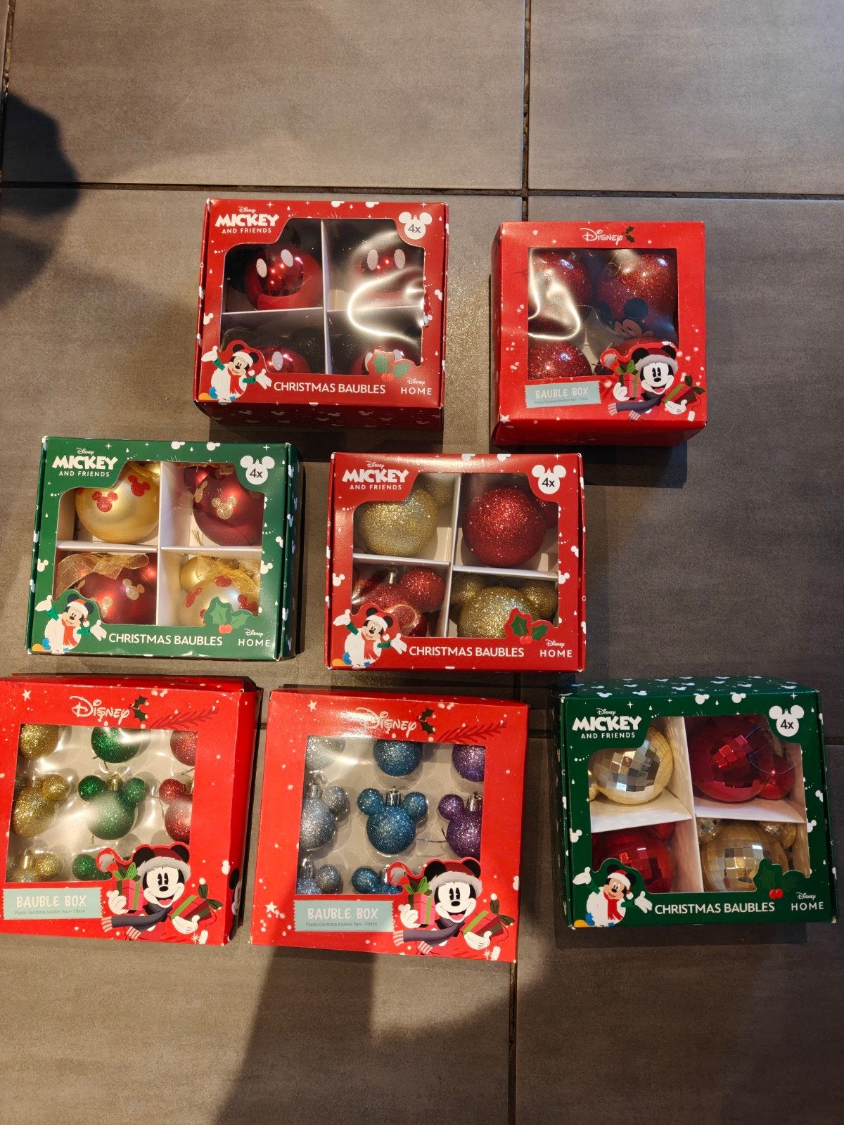 set van 7 doosjes kerstballen Disney, Ophalen of Verzenden