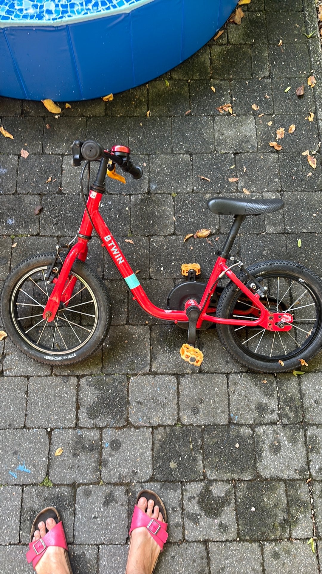 14 inch kinderfiets decathlon, Fietsen en Brommers, Ophalen, Gebruikt, Minder dan 16 inch, Zijwieltjes