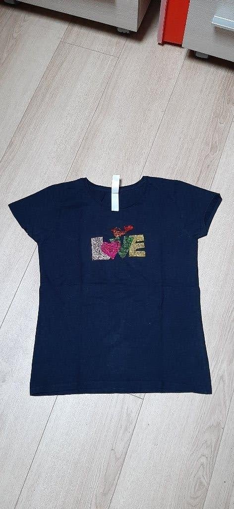 Donkerblauw t-shirt maat S - 36, Vêtements | Femmes, Manches courtes, Taille 36 (S), Comme neuf, Enlèvement