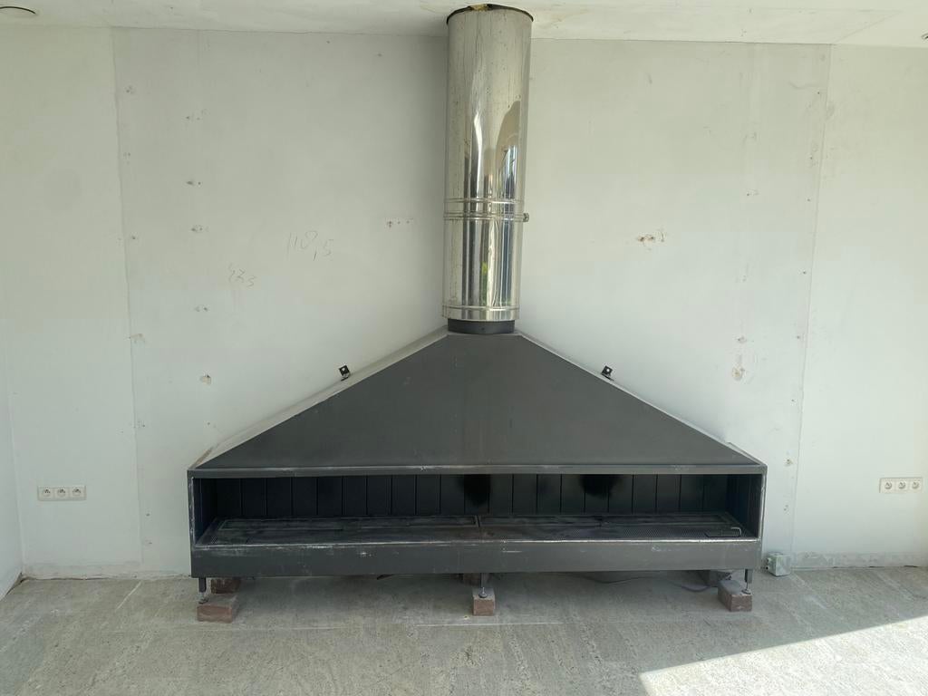Inbouwgashaard met afstandbediening, Doe-het-zelf en Bouw, Ophalen, Gebruikt, Kachel, 150 cm of meer