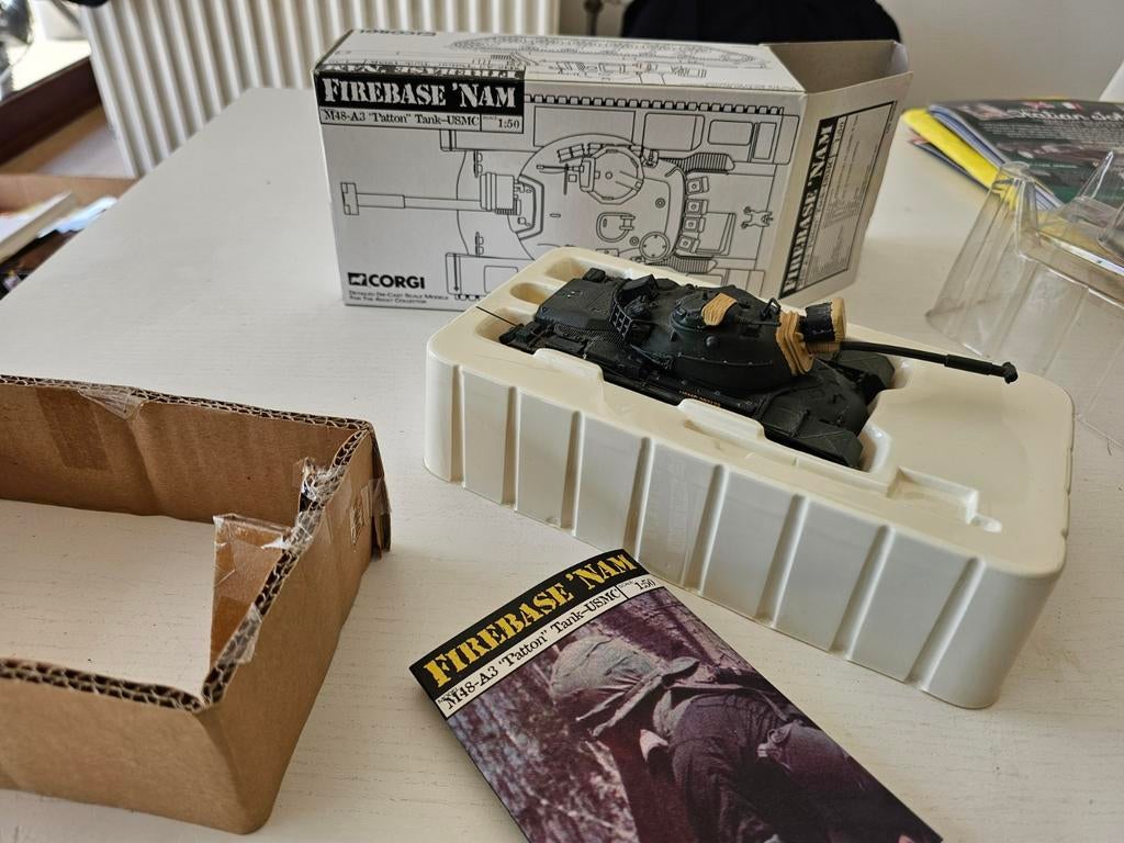 Modèle de char Corgi Firebase 'Nam M48-A3 Patton à l'échelle, Enlèvement ou Envoi