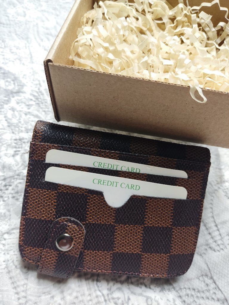 Portemonnee voor visitekaartjes, Handtassen en Accessoires, Portemonnees, Ophalen, Nieuw, Bruin, Leder