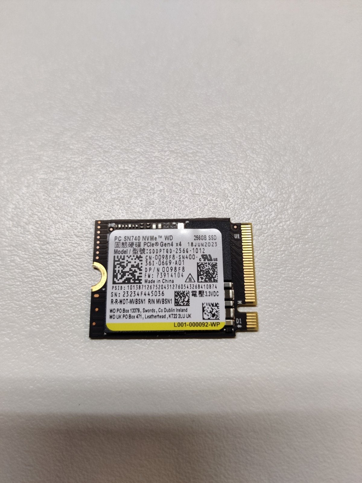 256GB SSD NVMe, Computers en Software, Ophalen, SSD