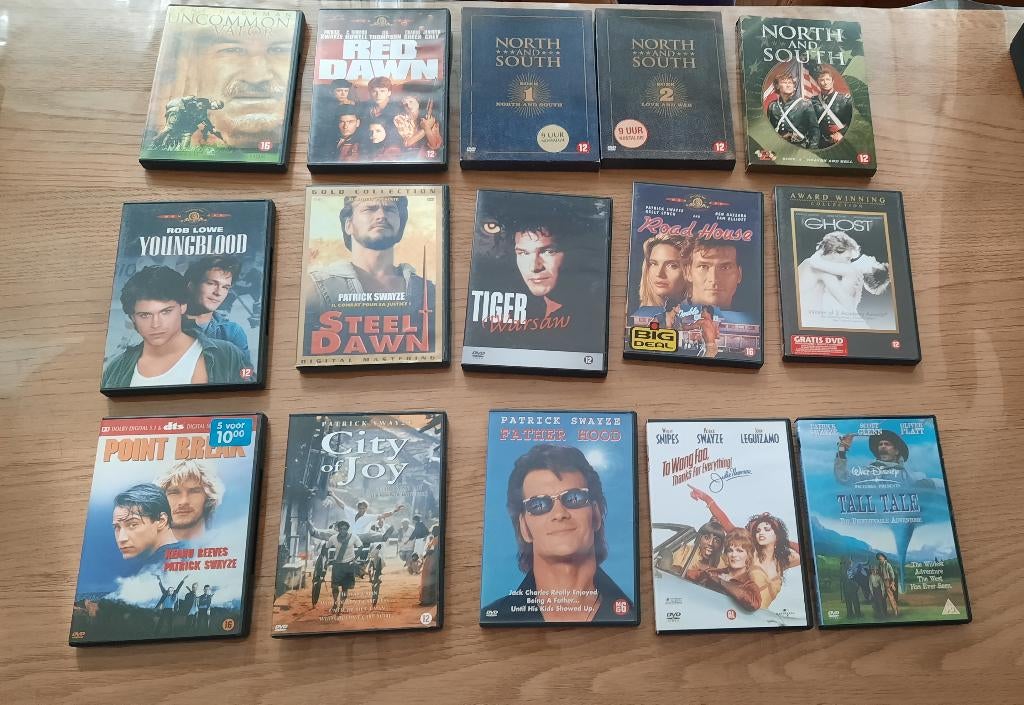 Collectie dvd's Patrick Swayze, Cd's en Dvd's, Dvd's | Tv en Series, Gebruikt, Overige genres, Vanaf 12 jaar, Ophalen of Verzenden