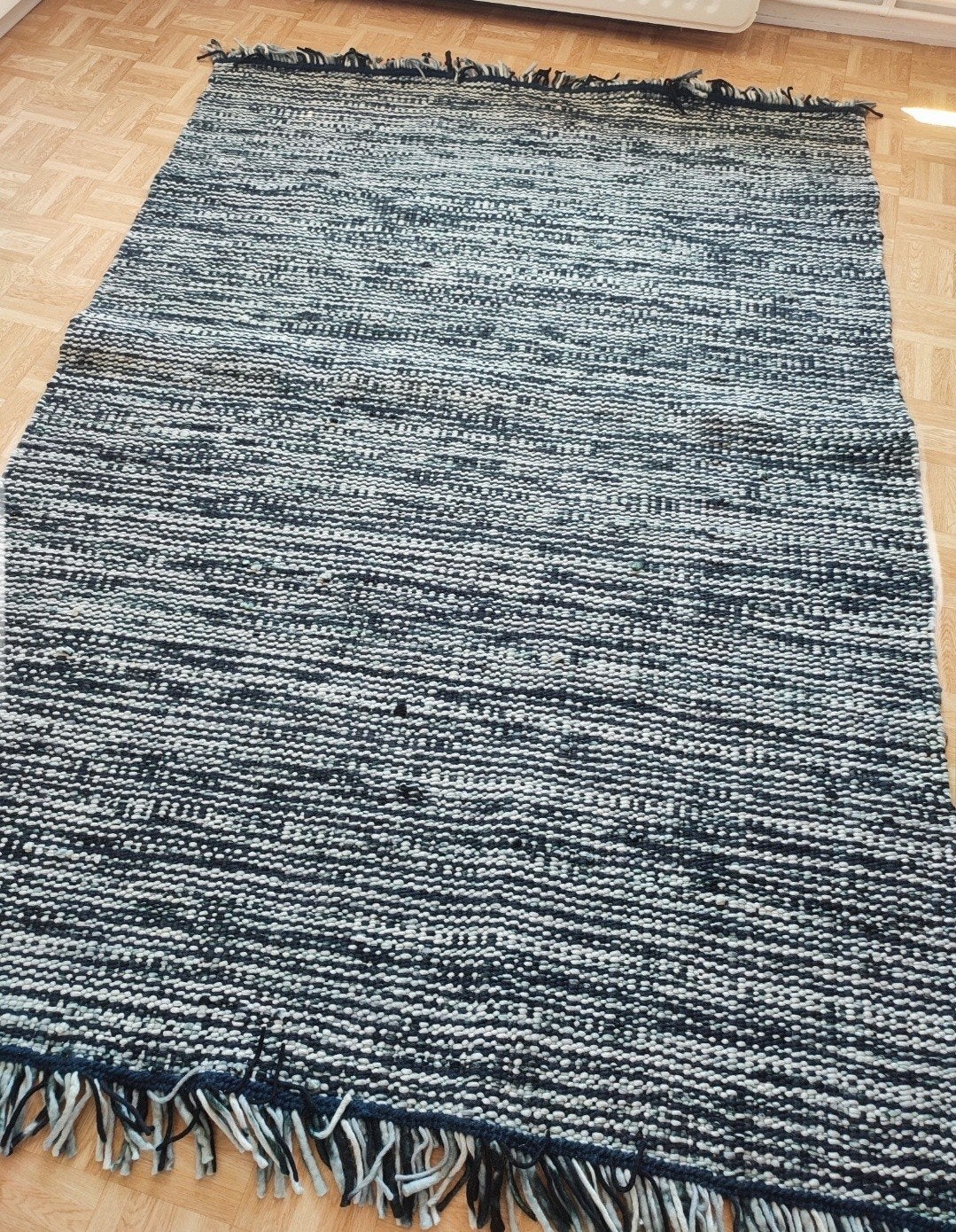 Grand tapis en laine, Bleu