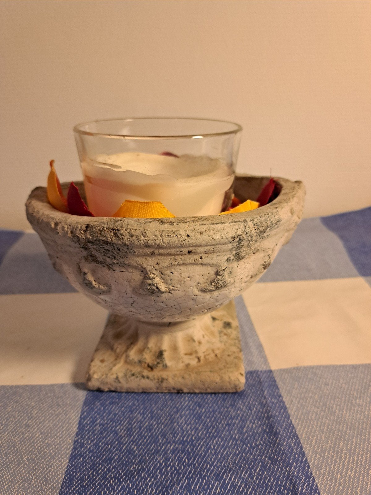 kaarshouder in aardewerk schaal., Enlèvement ou Envoi, Verre, Balance