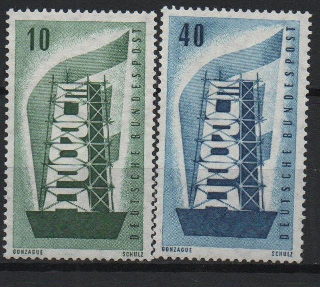 Europa 1956, Neuf, Sans enveloppe, Timbre-poste, Envoi