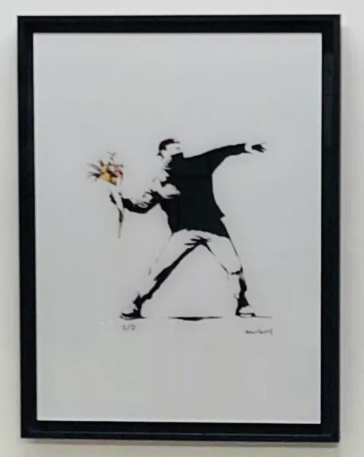 BANKSY : impression en verre acrylique. Excellente finition, Antiquités & Art, Art | Objets design, Enlèvement ou Envoi