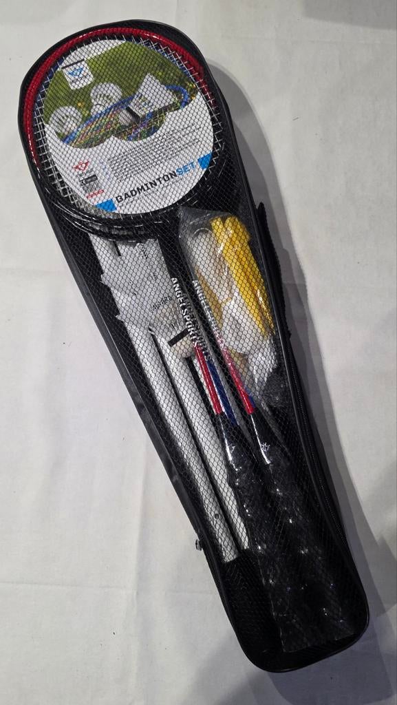 NIEUW badmintonset inclusief net, pluimpjes en 4 rackets, Sport en Fitness, Ophalen, Nieuw