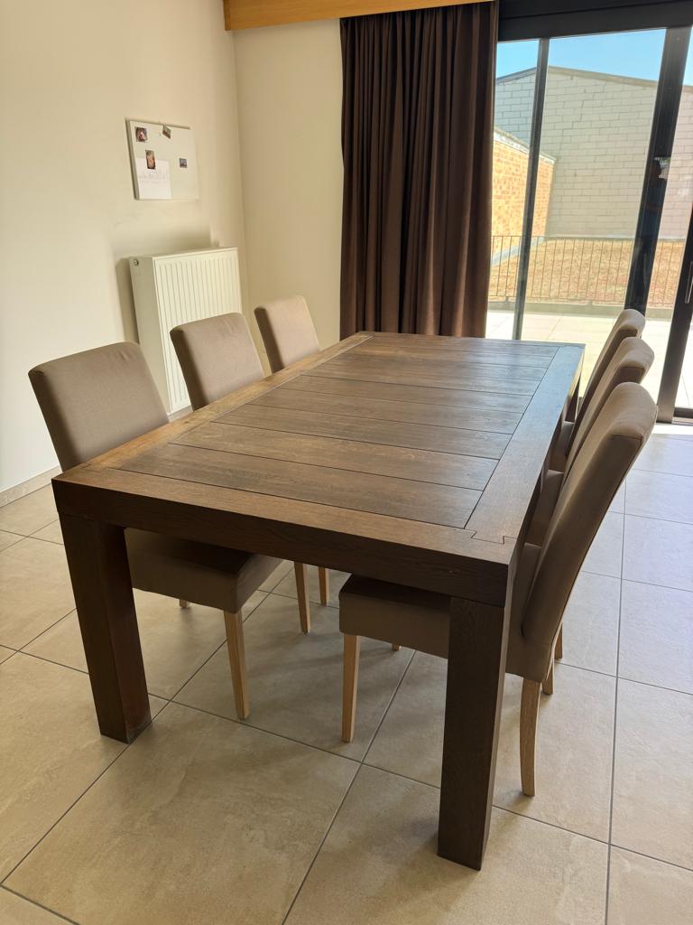 Eettafel, Huis en Inrichting, Tafels | Eettafels, Ophalen, Gebruikt, 100 tot 150 cm, Vijf personen of meer
