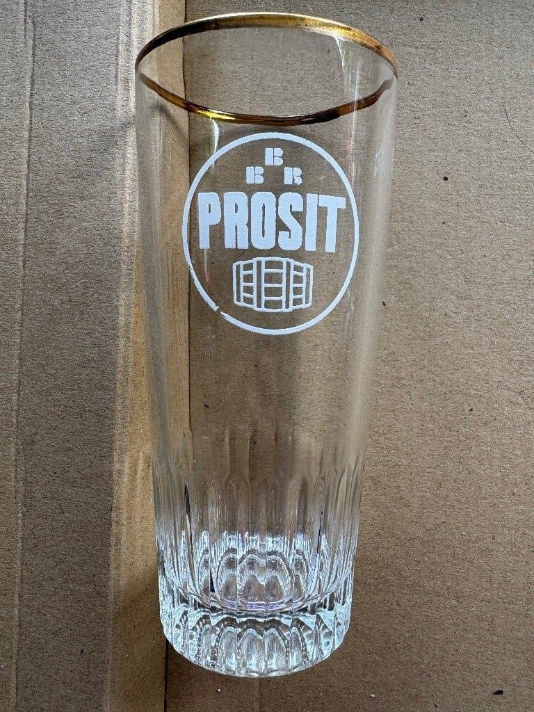 Prosit (avec bordure dorée), Collections, Enlèvement ou Envoi, Comme neuf, Verre ou Verres, Autres marques