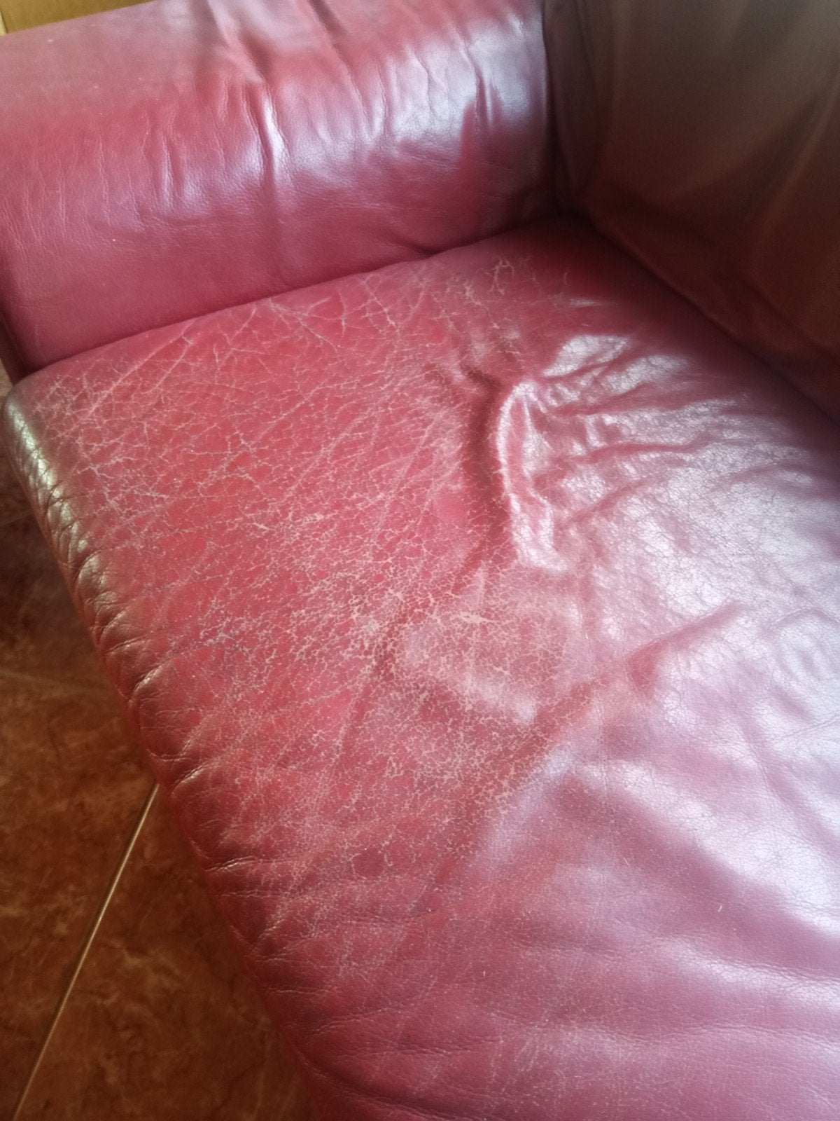 leren zithoek, 75 à 100 cm, Enlèvement, Utilisé, Quatre personnes ou plus