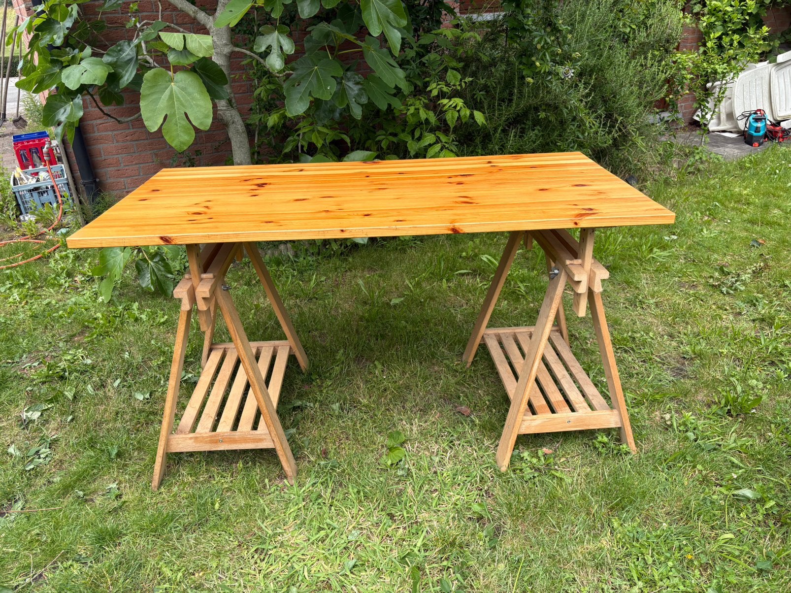 Table ajustable (artisanale), Enlèvement, Comme neuf, Rectangulaire, 60 cm ou plus