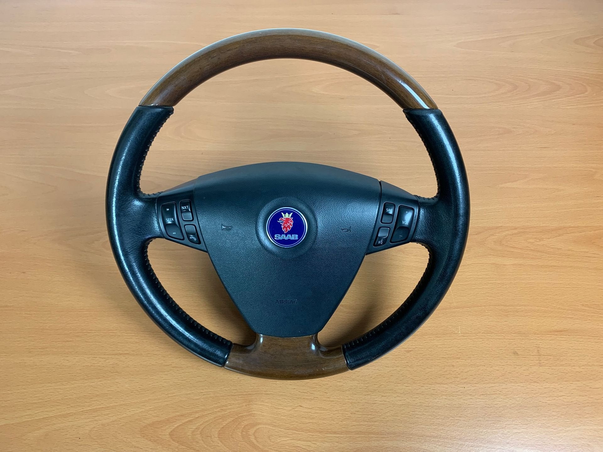saab 9-3 II 2003 - 2015 hout stuurwiel nette staat 12783361, Gebruikt, -, -, Ophalen of Verzenden