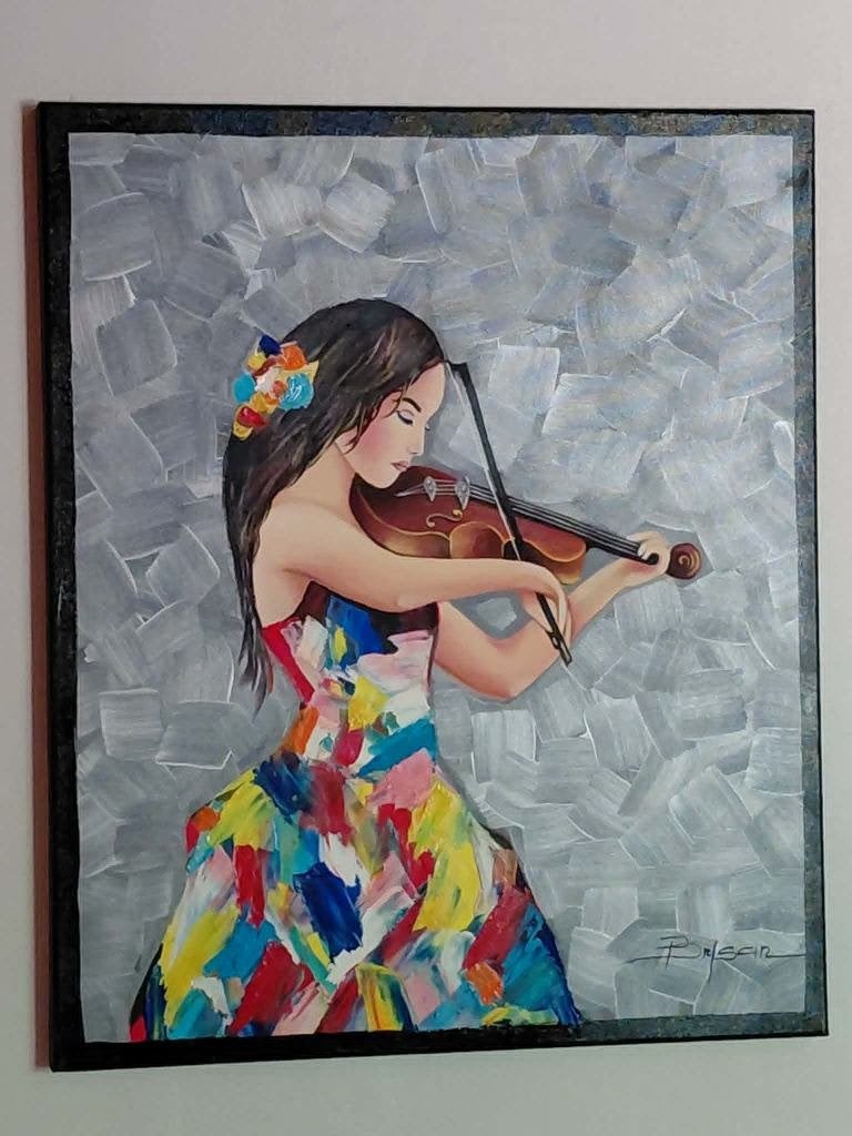 Fris schilderij - CONCERT, Ophalen of Verzenden, Zo goed als nieuw, Viool