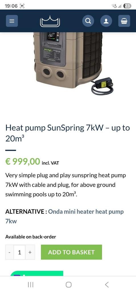 Zwembad warmtepomp 7kw, Tuin en Terras, Ophalen