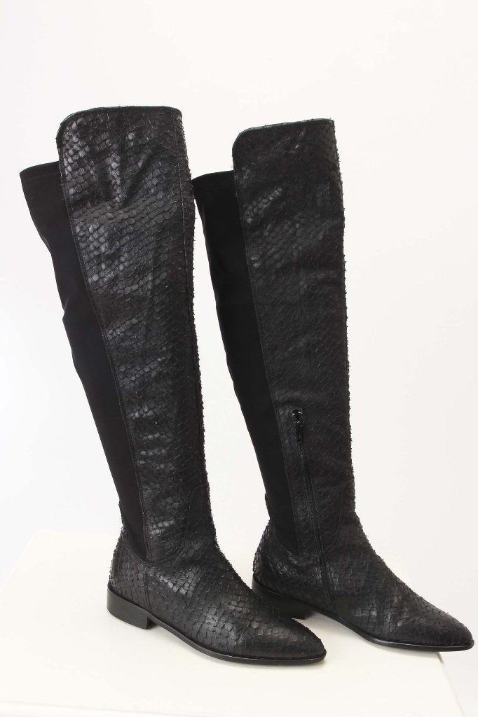 zwart leder overknee laarzen O MODA 39, Kleding | Dames, Hoge laarzen, Zwart, Ophalen of Verzenden, Gedragen