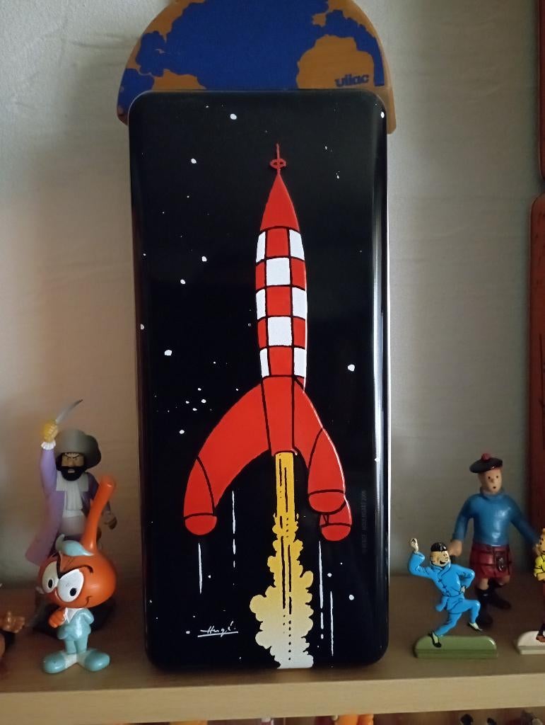 Tintin Lune boîte delacre fusée en relief numérotée très bel, Ophalen of Verzenden, Zo goed als nieuw, Overige, Overige merken