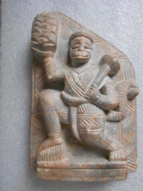 natuursteen relief uit indie, hanuman, Natuurlijk materiaal, Ophalen of Verzenden, Handgemaakt, Beeld